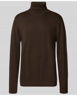 Jack & Jones Rollkragenpullover mit Rippenbündchen - Braun