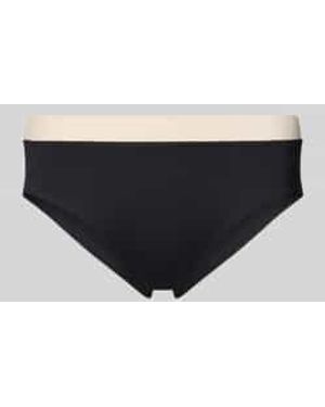 Marc O' Polo Bikini Slip Met Labelopschrift Model 'Contrast Binding Panty' - Zwart