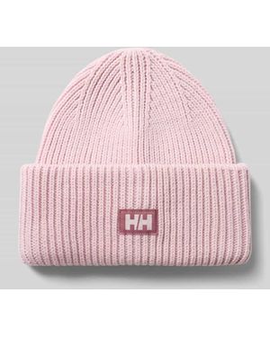 Helly Hansen Beanie in Strick-Optik mit Logo-Patch - Pink