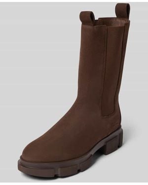 COPENHAGEN Lederstiefel mit Label-Detail - Braun