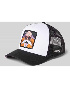 Capslab Basecap mit Motiv-Stitching - Grau