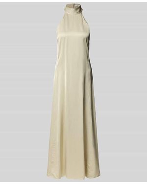 Samsøe & Samsøe Maxikleid aus Viskose mit Stehkragen - Natur