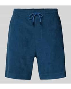 BOSS Regular Fit Sweatshorts Met Labelstitching - Blauw