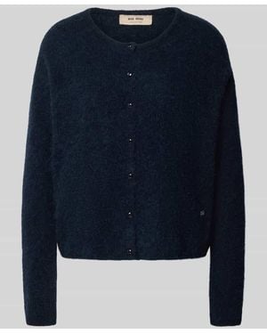 Mos Mosh Strickjacke aus Alpaka mit Knopfdetail - Blau