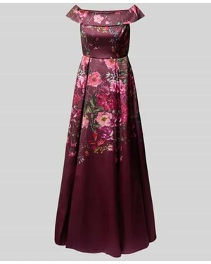 Adrianna Papell Abendkleid mit floralem Print - Lila