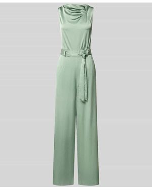 Comma, Jumpsuit aus Satin im ärmellosen Design - Grün