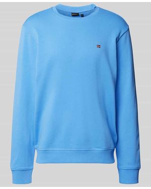 Napapijri Sweatshirt Mit Label-Stitching Modell 'Balis' - Blau