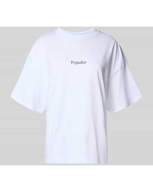 PEGADOR Oversized T-Shirt mit Logo-Print Modell 'Azana' - Weiß
