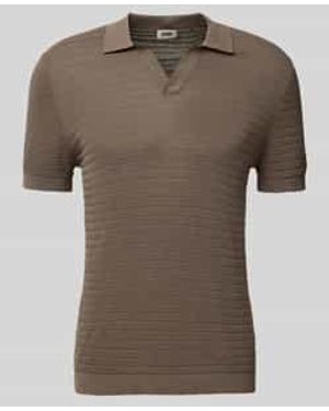 DRYKORN Regular Fit Poloshirt Met V-hals - Bruin