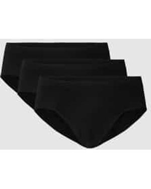 Schiesser Slip Met Elastische Band, Model 'Supermini' - Zwart