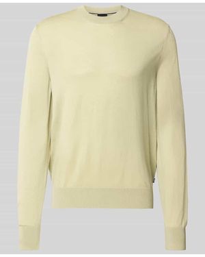 BOSS Regular Fit Pullover aus reiner Schurwolle Modell 'H-Leno' - Gelb
