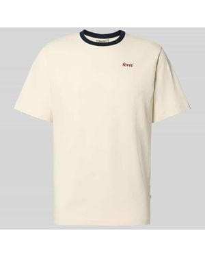 Forét T-Shirt aus Escorial Wolle mit Logo-Stitching Modell 'RAY' - Natur