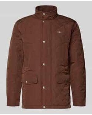 GANT Regular Fit Gewatteerd Jack Met Logostitching, Model 'Windcheater' - Bruin