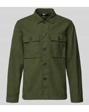 Tommy Hilfiger Regular Fit Overhemdjack Van Puur Katoen - Groen