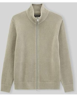 Marc O' Polo Strickjacke mit Zweiwege Reißverschluss - Natur