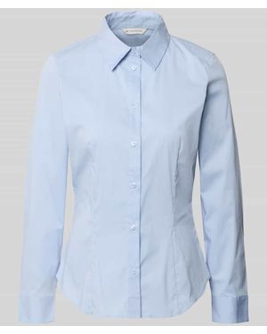 Tom Tailor Regular Fit Langarmbluse aus Baumwoll-Mix - Blau