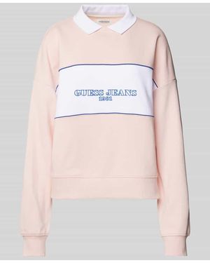 Guess Sweatshirt mit Polokragen - Pink