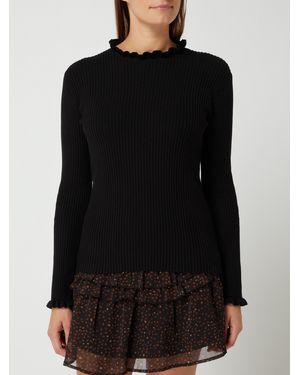 EDITED Pullover Mit Rüschen Modell 'Abela' - Schwarz