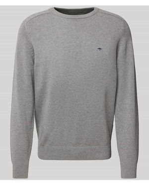 Fynch-Hatton Strickpullover Mit Logo-Stitching - Grau