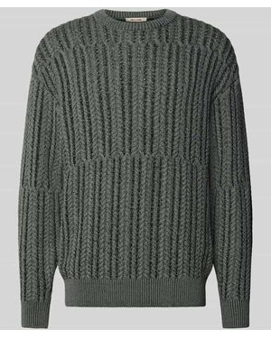 Only & Sons Relaxed Fit Strickpullover aus Baumwoll-Mix Modell 'FILL RLX' - Grau