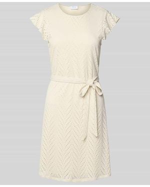 Vila Minikleid mit Bindegürtel Modell 'DELAIA' - Natur