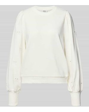 ONLY Regular Fit Sweatshirt aus Baumwoll-Mix Modell 'FEMME' - Weiß