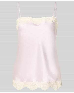Mango Trägertop mit Spitzenbesatz Modell 'DELICAT' - Pink