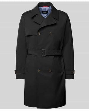 Cinque Regular Fit Trenchcoat mit Reverskragen Modell 'Aberdeen' - Schwarz