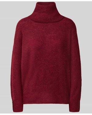 Ichi Relaxed Fit Strickpullover mit Rollkragen Modell 'IHKAMARA' - Rot