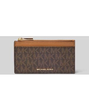 MICHAEL Michael Kors Portemonnaie mit Logo-Detail Modell 'Jet Set' - Grau