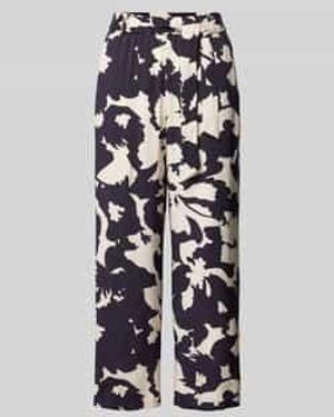 Comma, Straight Leg Stoffen Broek Met Strikceintuur - Blauw
