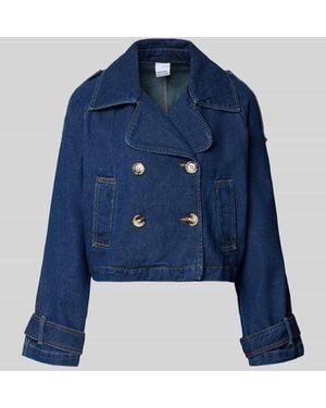 Vero Moda Regular Fit Trenchcoat aus Baumwoll-Mix Modell 'LELOU' - Blau
