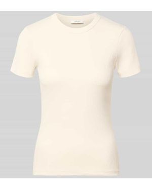 Opus Regular Fit T-Shirt aus Baumwoll-Mix - Natur
