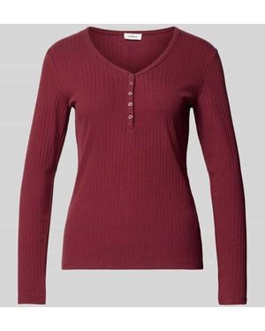S.oliver Regular Fit Langarmshirt aus Baumwoll-Mix - Rot