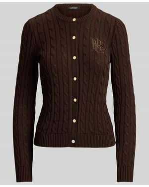 Ralph Lauren Slim Fit Strickjacke aus Baumwoll-Viskose-Mix - Schwarz