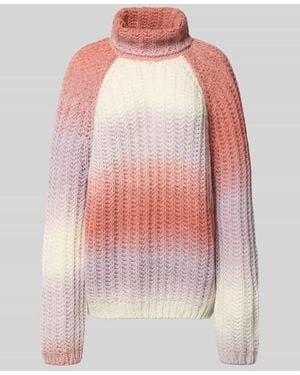 Smith & Soul Loose Fit Rollkragenpullover mit Woll-Anteil - Pink