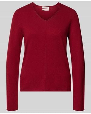 Christian Berg Women Strickpullover aus Kaschmir mit V-Ausschnitt - Rot