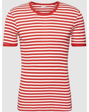 Schiesser T-Shirt Mit Rippenstruktur Modell 'Fried' - Rot