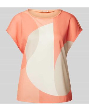 Opus T-Shirt Mit Geripptem Rundhalsausschnitt Modell 'Saloma' - Pink