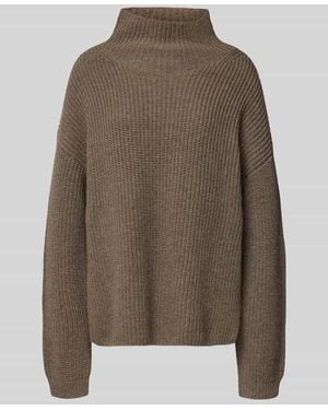 0039 Italy Loose Fit Strickpullover aus Kaschmir-Woll-Mix Modell 'LONA' - Braun