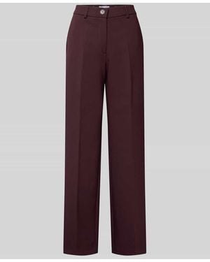 MORE&MORE Straight Fit Bundfaltenhose mit Viskose-Anteil - Lila