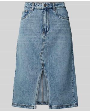 Gestuz Knielanger Jeansrock Im 5-Pocket-Design Modell 'Layza' - Blau