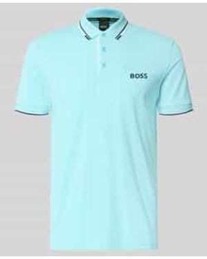 BOSS Regular Fit Poloshirt Van Katoenmix Model 'Paddy Pro' - Blauw