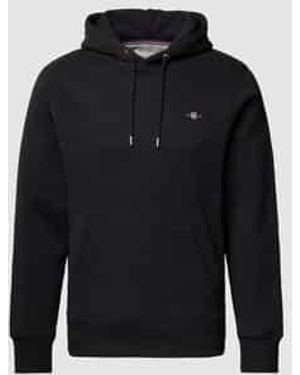 GANT Hoodie Met Labelstitching, Model 'Shield' - Blauw