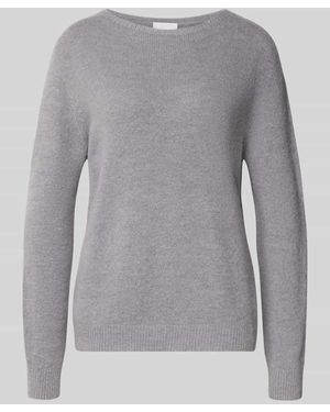 Rich & Royal Strickpullover mit gerippten Abschlüssen - Grau