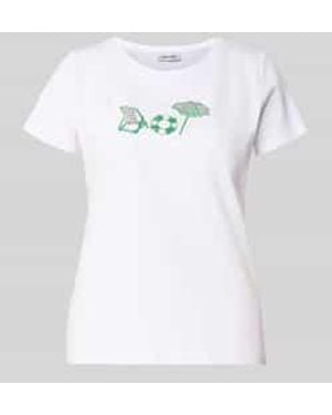 MORE&MORE T-Shirt Met Motiefprint En Ronde Hals - Grijs
