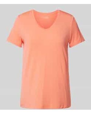 Schiesser T-shirt Met Geribde V-hals - Roze