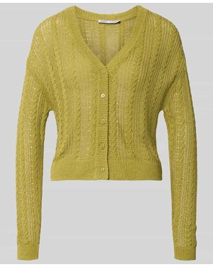 Mango Strickjacke mit V-Ausschnitt Modell 'ROSI' - Grün