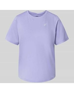 Asics T-Shirt mit Rundhalsausschnitt und Logo-Print - Lila