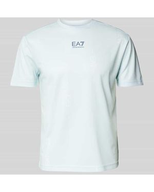 EA7 T-Shirt mit Label-Print - Blau